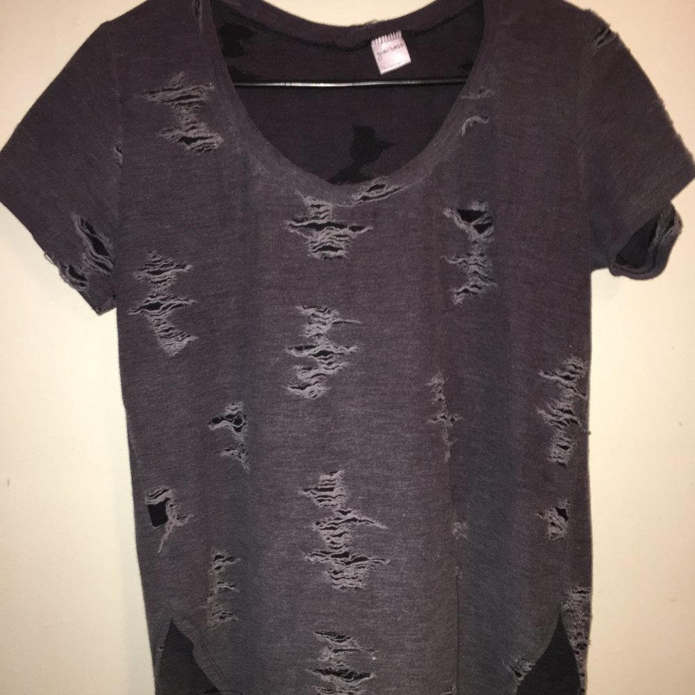 Womens Distressed/Ripped Top, Size Small